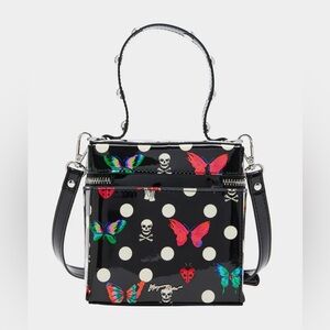 New Betsey Johnson Butterfly Polka Dot Handbag Crossbody